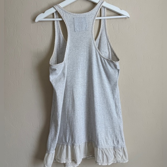 A&F Y2K Tank Top Tunic Racerback Sequin Cotton Beaded Flower Appliqué Small - Picture 9 of 10